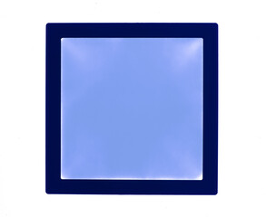 blue screen on white background
