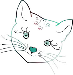 Cute cat face. Vector file