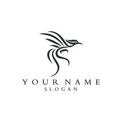 bird or phonix line vector logo