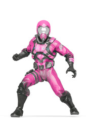 battle pilot is ready for action in white background