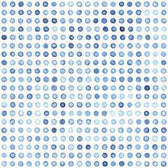 Watercolor seamless pattern. Blue and white print for textiles, packaging. Cute background painted with paints on paper. Vector illustration.