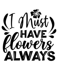 Flower Bundle SVG, Spring Flowers Svg, Outline svg, Retro Flowers SVG