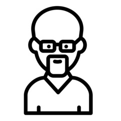 Man Beard User Avatar Flat Icon Isolated On White Background