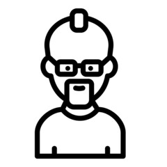 Obraz premium Man Beard User Avatar Flat Icon Isolated On White Background