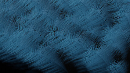 Blue gradient bird feather plane on a close up bird wing(3D Rendering)