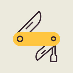 Jackknife vector icon. Camping sign