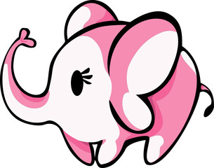 Cute Pink Cartoon Gender Female Girls Elephant Baby Animal