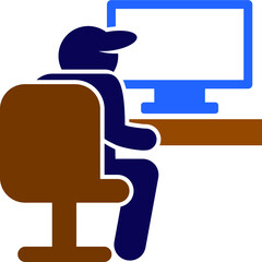 User on computer icon