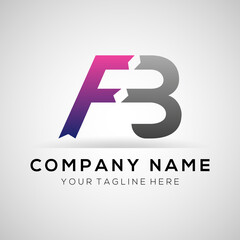 FB Logo Template Design. Creative Letter FB Modern Business Logo Vector Template .