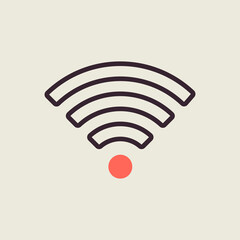 Wi Fi wireless network flat vector icon