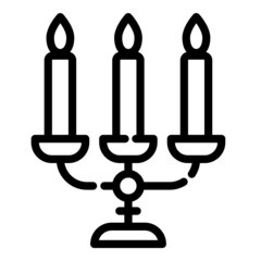 Candelabra With Candles Flat Icon Isolated On White Background