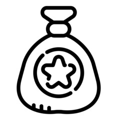 Christmas Gift Bag Flat Icon Isolated On White Background