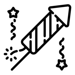 Firecracker Salute Firework Flat Icon Isolated On White Background