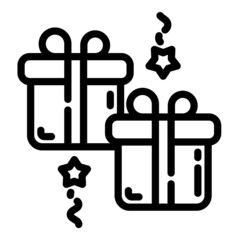 Fototapeta premium Gift Box Flat Icon Isolated On White Background