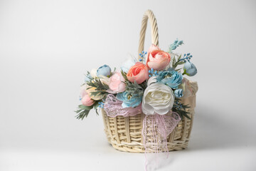 The basket is decorated with handmade. The original basket for the celebration of Esther.