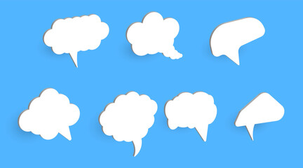 3d konuşma balonu sohbet simgesi koleksiyonu set.blank beyaz konuşma balonları