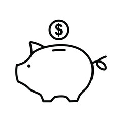 Piggy bank icon. vector illustration