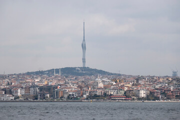 Istanbul city and Camlica hill in Turkey.