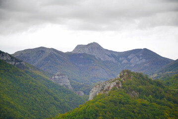Fototapeta premium Tesnei Gorges in the protected area of Herculane, Romania, Europe