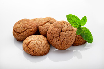 Oatmeal cookies isolated on white background