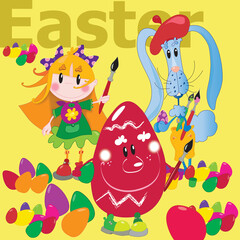 Obraz na płótnie Canvas Easter eggs and color eggs