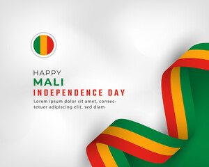 Happy Mali Independence Day September 22th Celebration Vector Design Illustration. Template for Poster, Banner, Advertising, Greeting Card or Print Design Element