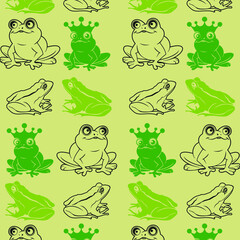 cartoon frog vector for animal cute pattern
