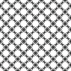 Black and white seamless pattern texture. Greyscale ornamental graphic design. Mosaic ornaments. Pattern template. Vector illustration. EPS10.