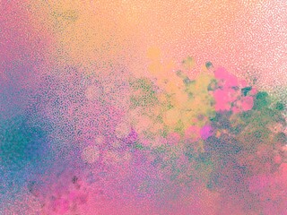 Hand Painted Modern abstract Screened Lo Fi Painterly background of splotch and gradient colors - 498630700