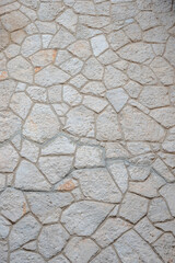 floor with cemented stone blocks, irregular pattern