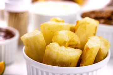 fried cassava, Brazilian bar snack served in restaurants
