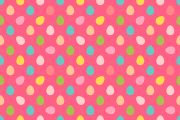 Easter pattern background. Seamless flat pattern with eggs in cute kids style - 498634720