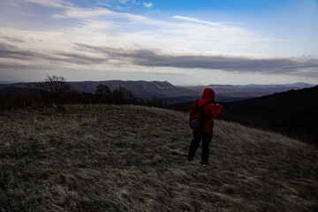 hiker in the mountains