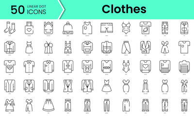 Set of clothes icons. Line art style icons bundle. vector illustration