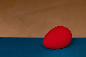 Egg on a bicolor background
