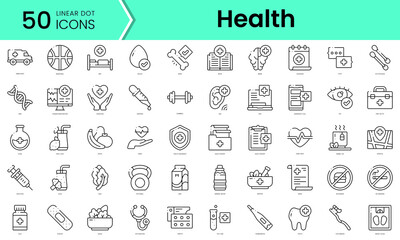 Set of health icons. Line art style icons bundle. vector illustration