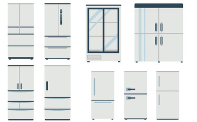 色んな種類の冷蔵庫イラストセット