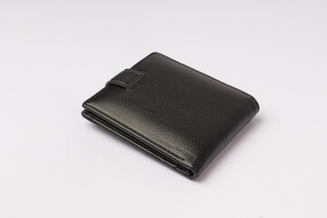black wallet on the back on a white background