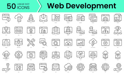 Fototapeta na wymiar Set of web development icons. Line art style icons bundle. vector illustration