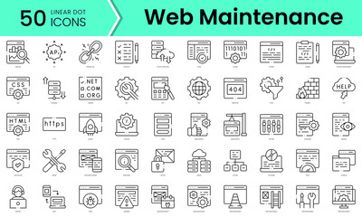 Fototapeta na wymiar Set of web maintenance icons. Line art style icons bundle. vector illustration