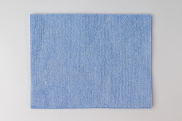 Fototapeta na wymiar top view blue cleaning rag isolated on white background, mockup