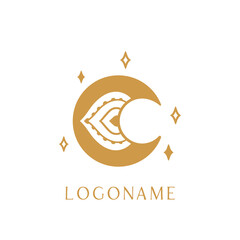 Moon Mystical Icon logo. Vector Illustration.