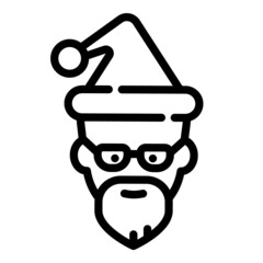 Santa Face Flat Icon Isolated On White Background