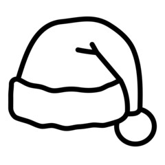 Santa Cap Flat Icon Isolated On White Background