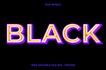 text effect black and neon