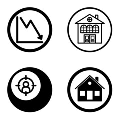 Circles1-2 Flat Icon Set Isolated On White Background