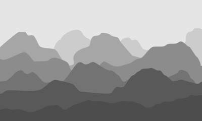 Abstract mountains background. Vector illustration with mountain range landscape. Peaks and cliffs