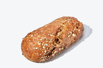 round bun on white background