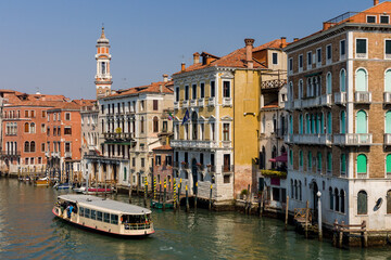 Fototapeta na wymiar Boats on the Grand Canal of Venice
