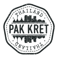 Pak Kret, Nonthaburi, Thailand Stamp Skyline Postmark. Silhouette Postal Passport. City Round Vector Icon. Vintage Postage Design.